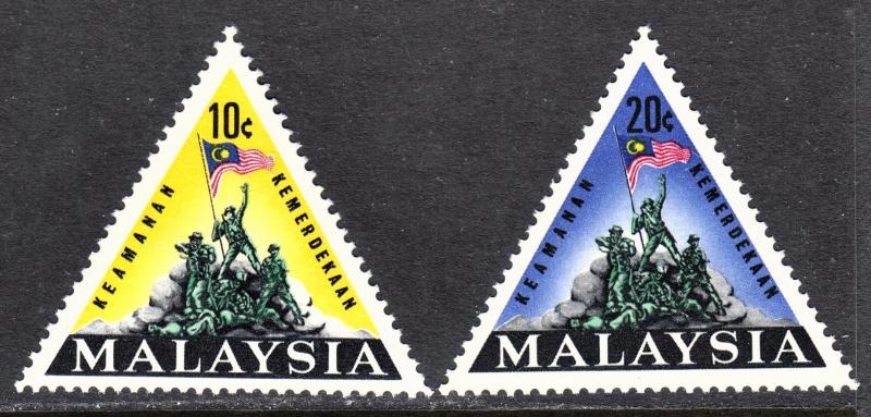 Malaysia Scott 31-32  complete set  F to VF mint OG H.