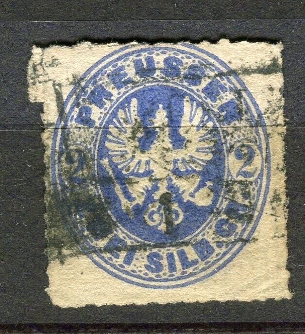 GERMANY; PRUSSIA 1861 early classic issue used 2sg. value