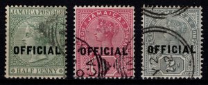 Jamaica 1890-91 Official Stamps, Set Optd. Type O2 [Used]