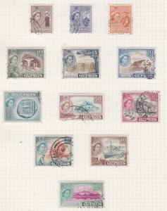 CYPRUS,1955 QE set of 12 to 100m., used.