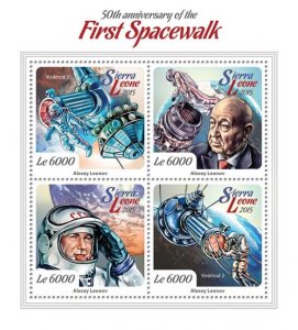 SIERRA LEONE - 2015 - First Spacewalk - Perf 4v Sheet - Mint Never Hinged