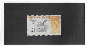 Falkland Islands Sc #142   top value of set  used VF