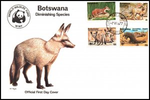 Botswana 182-185 Animals WWF U/A FDC