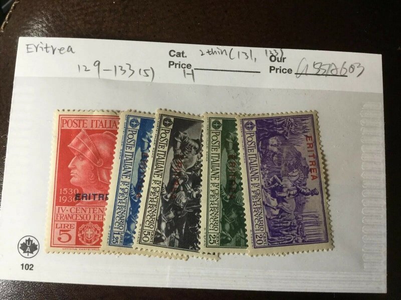 Eritrea - Sc# 129-133 Complete Set Mint Hinged MH Ferrucci Issue