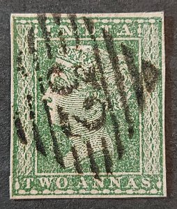 Queen Victoria 1854 2 Anna Green , Used , Imperf, Mint SG# 31