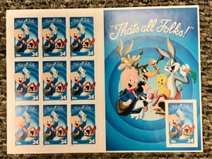 3535  Porky Pig Die Cut Lot of 10 sheets MNH 34 c FV $ $34  Imperf Single