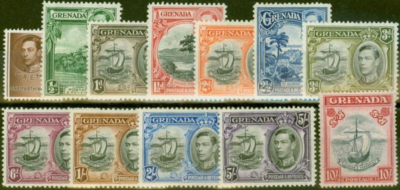 Grenada 1938 set of 12 SG153-163a V.F Very Lightly Mtd Mint