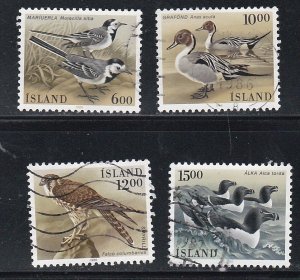 Iceland # 618-621, Birds. Used, 1/2 Cat
