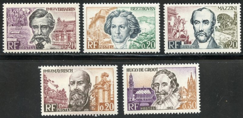 France Scott 1059-63 MVFNHOG - European Common Market Famous Men - SCV $1.75