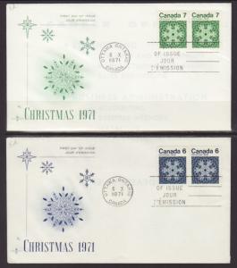 Canada 554-547 Christmas S/4 Rose Craft U/A FDC