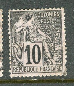 FRENCH COLONIES; 1880s early classic General issue used shade of 10c. value