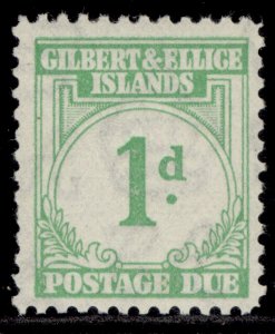 GILBERT AND ELLICE ISLANDS GVI SG D1, 1d emerald green, NH MINT. Cat £13.