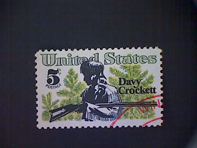 Stamps, United States, Scott #1330, used(o), 1967, Davy Crockett, 5¢