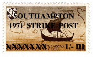 (I.B) Cinderella Collection : Southampton Strike Post 1/- (Herm overprint)