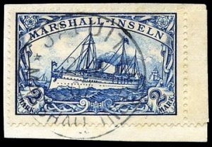 German Colonies, Marshall Islands #23 (Mi. 23) Cat€140, 1901 2m blue, used ...