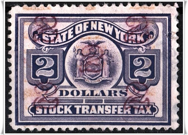 New York State $2.00 Stock Transfer Stamp (Used)