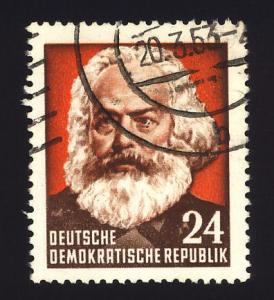 DDR Sc# 142 24pf Portrait of Karl Marx cancelled