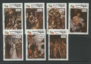 Thematic Stamps Art - KAMPUCHEA 1985 ITALIA PAINTINGS 662/8 7v mint