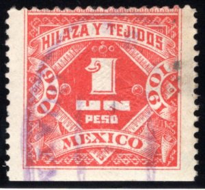 HT 50B, 1p, 1900-1901, Inscriptions and Numerals, Hilaza y Tejidos - Yarn and Te