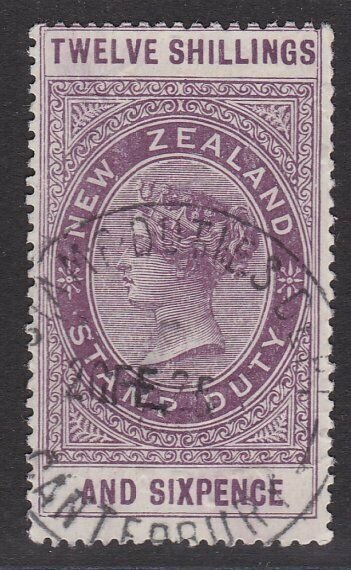 NEW ZEALAND 1880 LONG TYPE STAMP DUTY 12/6d used............................J239