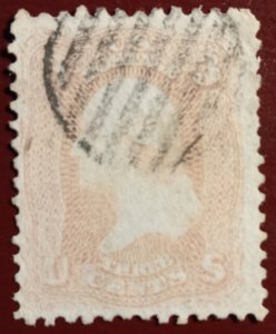 US Scott #64 Used VF Pink Variety 1861