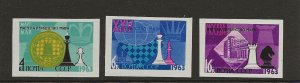 Russia 1963 CHESS imperforate set of 3 sg.2857b-9b   MNH