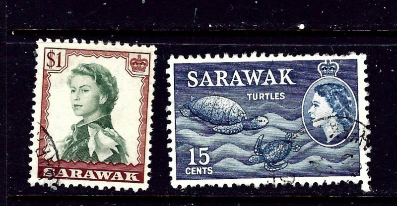 Sarawak 204 and 209 Used 1955-57 issues