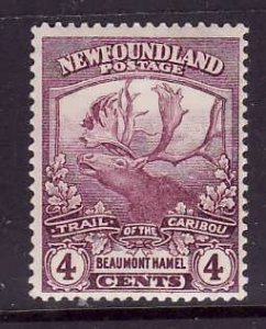 Newfoundland-Sc#118-unused hinged og 4c violet Caribou-Beaumont Hamel-1919-Nwf36