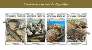 Guinea - 2018 Endangered Animals - 4 Stamp Sheet - GU18222a