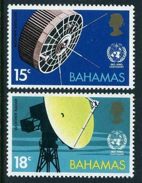 Bahamas 346-347,MNH.Michel 354-355. Meteorological Weather satellite,radar.1973. 