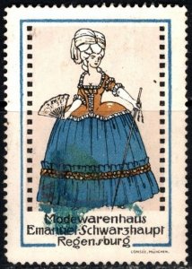 Vintage Germany Poster Stamp Emanuel Schwarzhaupt Fashion Department Store