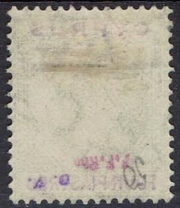 CYPRUS 1904 KEVII 4PI WMK MULTI CROWN CA 