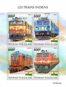 TOGO - 2019 - Indian Trains  - Perf 4v Sheet - Mint Never Hinged