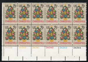 ALLY'S US Plate Block Scott #1508 8c Christmas Needlepoint [12] MNH F/VF [W-64b]