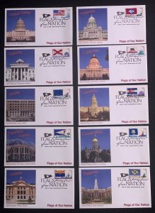 US 4273-4282 Flags of our Nation 2008 UA set of 10 Fleetwood Cachet FDC DP