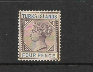 Islas Turcas 1891-95 4d QV MH SG 71 