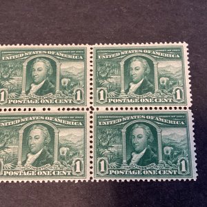 Scott#323 -1c LOUISIANA PURCHASE OF 1904-MNHOG Block Of 4(GEM)