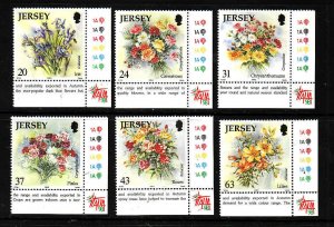 Jersey-Sc#872-7-unused-NH-set-Autumn Flowers-1998-