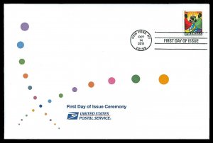 Scott 4584 Forever Kwanzaa First Day Cover with Ceremony Program Insert