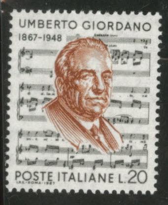 Italy Scott 970 MNH** 1967 composer Giordano stamp