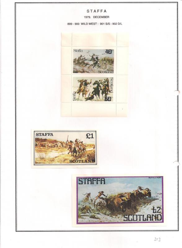 SCOTLAND - STAFFA - 1979 - Wild West - Perf 2v, Souv, D/L Sheets - M L H