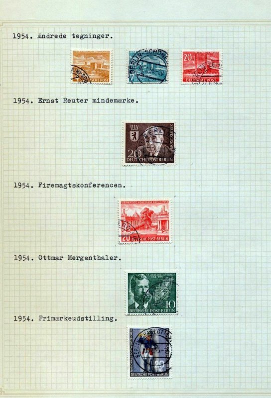 GERMANY Berlin 1952/57 Used on 9 Pages (aprx 70+Items) MZT293 