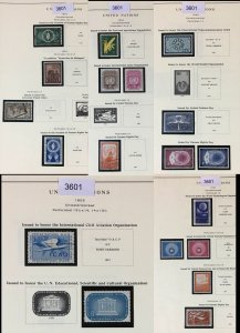 UNITED NATIONS #1952-1957 COLLECTION MINT OG H/USED CAT. $ LOT #3601