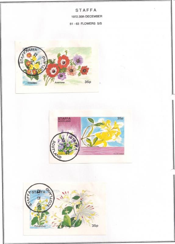 SCOTLAND - STAFFA - 1972 - Flowers - 3 Souvenir Sheets - U L H