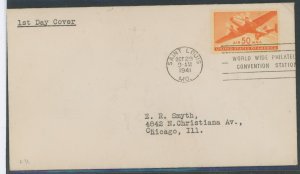 US C31 1941 50c Transport/High value of the airmail series, on uncacheted, addressed FDC