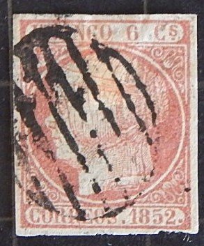 Spain, 1852, Queen Isabella II - Looking Left, YT #12, (1628-T)