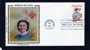 1910 Red Cross, FDC Colorano Silk