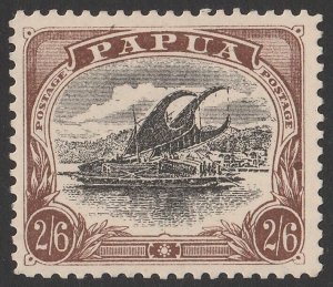 PAPUA 1907 Lakatoi large Papua 2/6, perf 11, wmk Crown double-lined A.