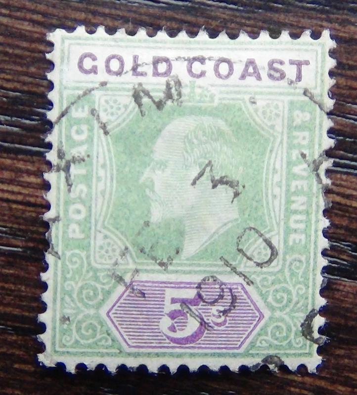Gold Coast 1902 5s Green & Mauve Fine Used SG46