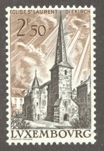 Luxembourg Scott 388 MNHOG - 1962 St Laurent's Church, Diekirch - SCV $0.50